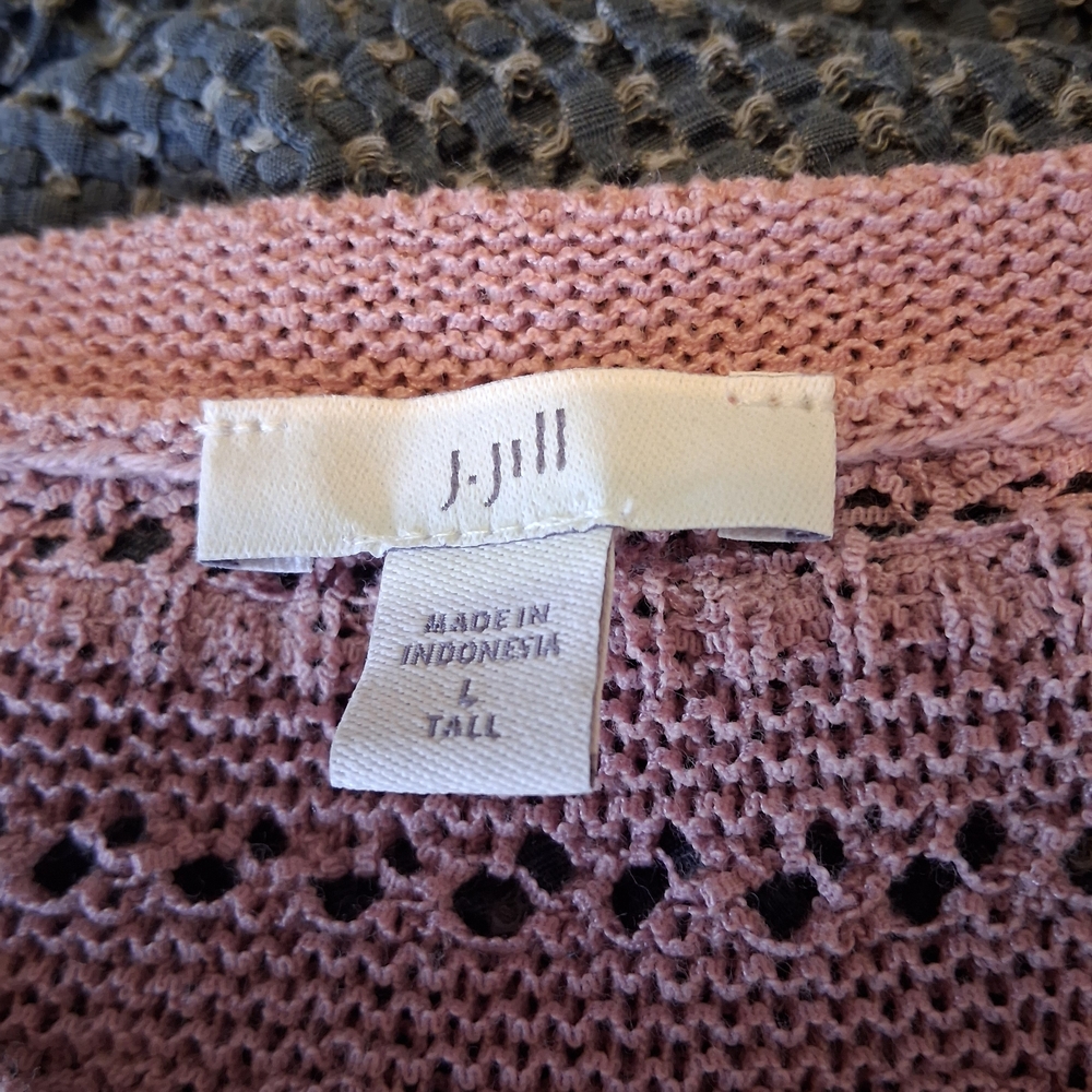 ๐ J. Jill Crocheted Open-Knit Crewneck Pullover Sweater Sz. TL.EUC - Picture 5 of 6